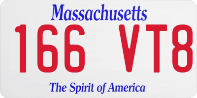 MA license plate 166VT8