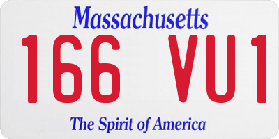 MA license plate 166VU1