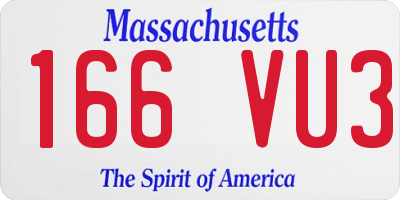 MA license plate 166VU3