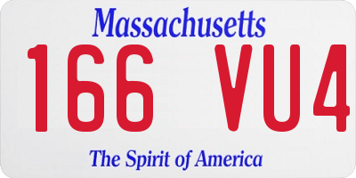 MA license plate 166VU4