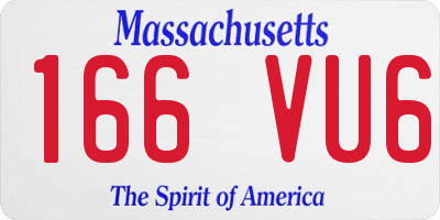 MA license plate 166VU6