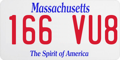 MA license plate 166VU8