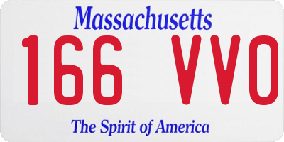 MA license plate 166VV0