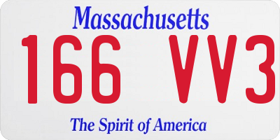 MA license plate 166VV3