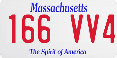 MA license plate 166VV4