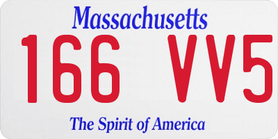MA license plate 166VV5