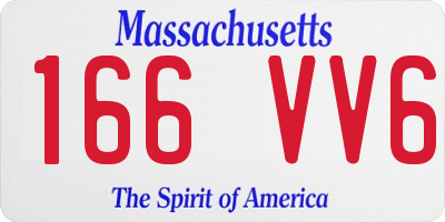 MA license plate 166VV6