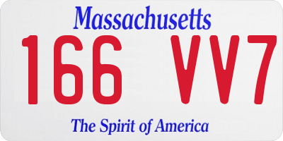 MA license plate 166VV7