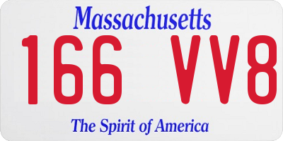 MA license plate 166VV8