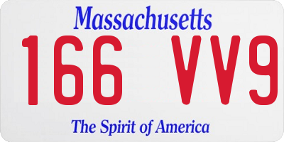 MA license plate 166VV9