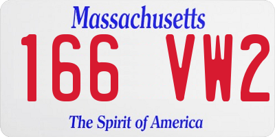 MA license plate 166VW2