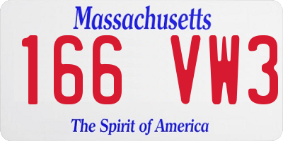 MA license plate 166VW3