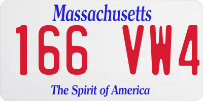 MA license plate 166VW4