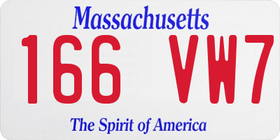 MA license plate 166VW7