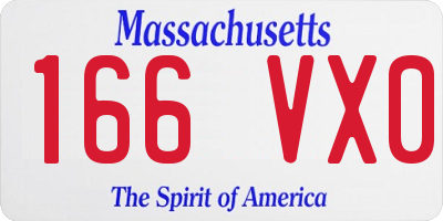 MA license plate 166VX0