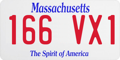 MA license plate 166VX1