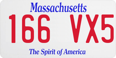 MA license plate 166VX5