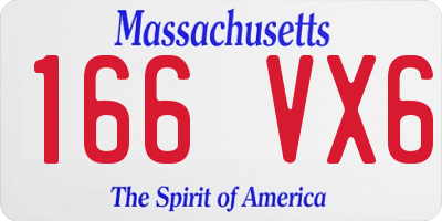 MA license plate 166VX6