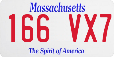 MA license plate 166VX7