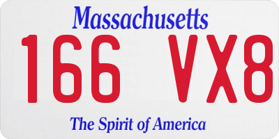 MA license plate 166VX8