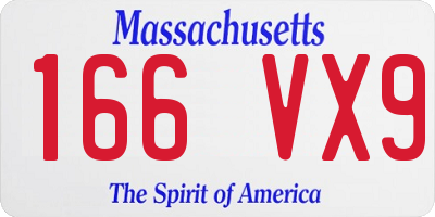 MA license plate 166VX9