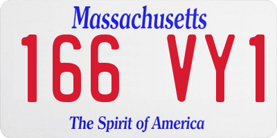 MA license plate 166VY1