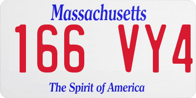 MA license plate 166VY4