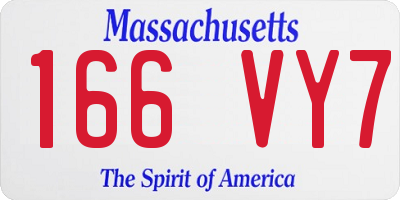 MA license plate 166VY7