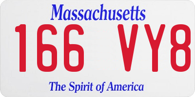 MA license plate 166VY8