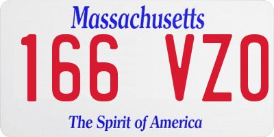 MA license plate 166VZ0