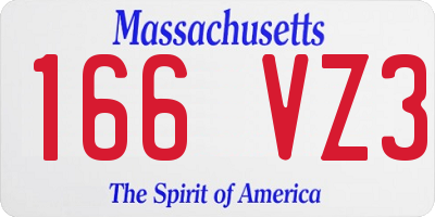 MA license plate 166VZ3
