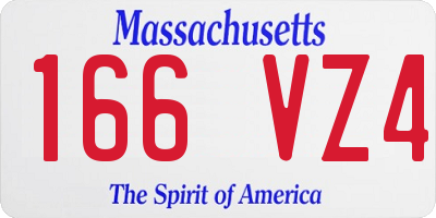 MA license plate 166VZ4