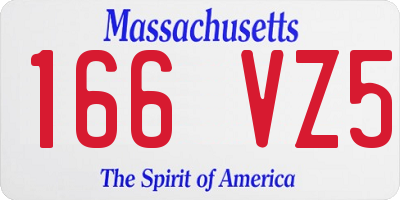 MA license plate 166VZ5