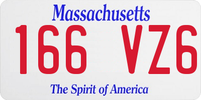 MA license plate 166VZ6