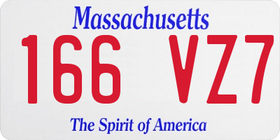 MA license plate 166VZ7
