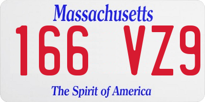 MA license plate 166VZ9