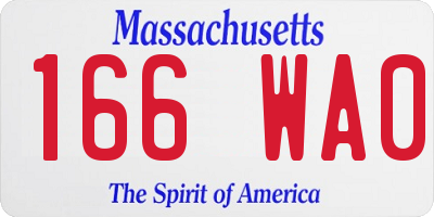 MA license plate 166WA0