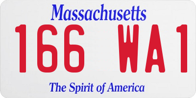 MA license plate 166WA1
