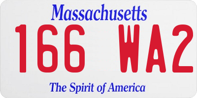 MA license plate 166WA2