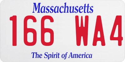 MA license plate 166WA4