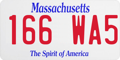 MA license plate 166WA5