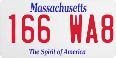 MA license plate 166WA8