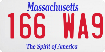 MA license plate 166WA9