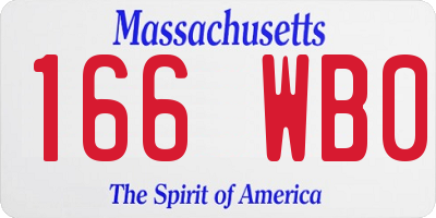 MA license plate 166WB0