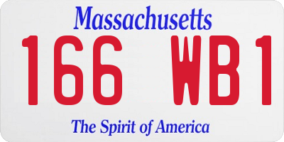 MA license plate 166WB1