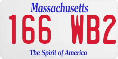 MA license plate 166WB2