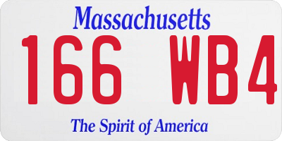 MA license plate 166WB4