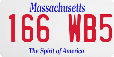 MA license plate 166WB5