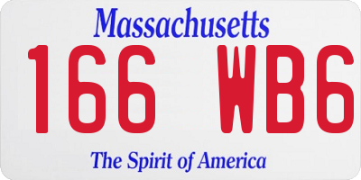 MA license plate 166WB6