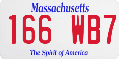 MA license plate 166WB7